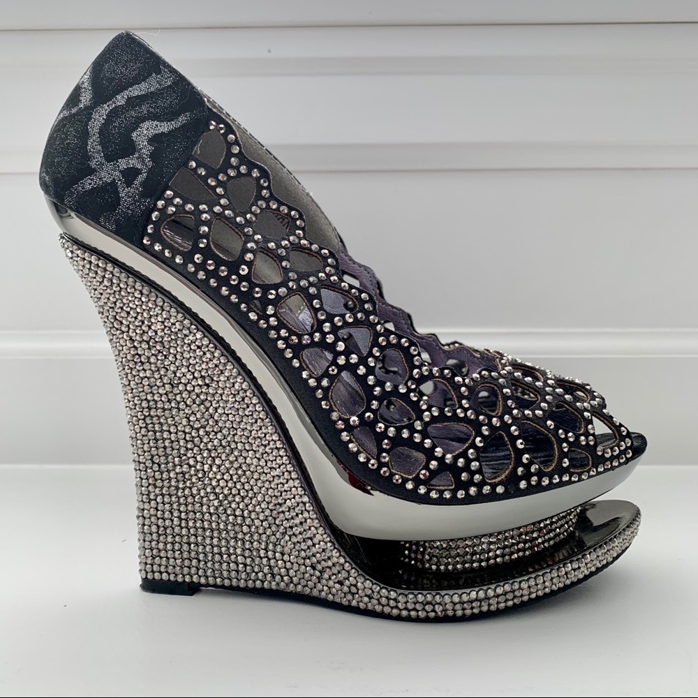 NWT - LADY COUTURE Platform Sparkly Wedge Heels 39